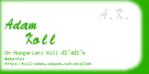adam koll business card